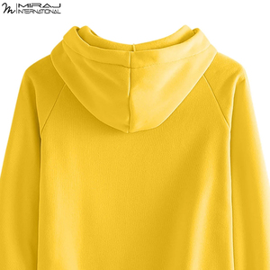 Nouvel Arrivage – Service OEM/ODM – Ensemble de Survêtement Décontracté Jaune Vibrant Minimaliste et Confortable – Sweat à Capuche et Pantalon de Jogging à Cordon - Product Image 4