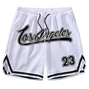Shorts de basketball en mesh personnalisés avec logo, respirants, à séchage rapide, pour hommes, shorts de sport d'entraînement, coupe ample, uniforme de fitness - Product Image 1