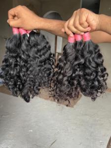 Extensions de cheveux naturels bouclés indiens vierges, double trame, tissage à la machine, 100g, toutes couleurs - Product Image 1