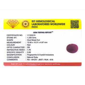 African Ruby 6.65 Carat Oval Cut Loose Gemstone for Fine Jewelry - Product Image 4