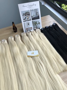100% Extensions de cheveux humains crus vietnamiens de haute qualité Machine à cuticules droites naturelles Double trame cheveux blanchis tissage tout - Product Image 6