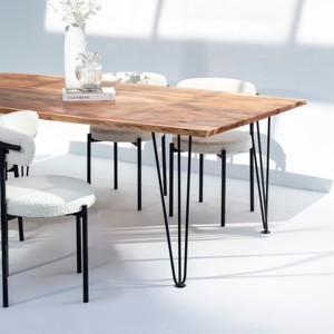 Mesa de Comedor Vandana Aureo Arista de Madera de Acacia con Diseño Contemporáneo Hecho a Mano - Product Image 2