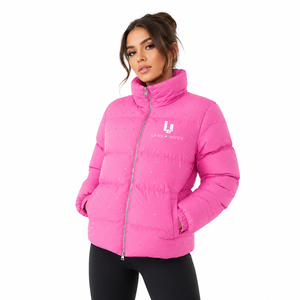 Custom Women Pink Puffer <b>Jacket</b> Winter Quilted Bubble Coat Lightweight Warm Insulated <b>Zip</b> <b>Up</b> <b>Jacket</b> OEM ODM Wholesale Fectory - Product Image 1