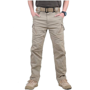 Pantalones Tácticos Cargo para Hombre con Múltiples Bolsillos, Transpirables, Color Oliva, para Senderismo, con Decoración de Botones, Estilo Plano - Product Image 3