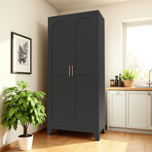 Armadio di Stoccaggio in Metallo Nero Modello 71 2 con Ripiani Regolabili per Camera da Letto, Soggiorno e Cucina - Product Image 6