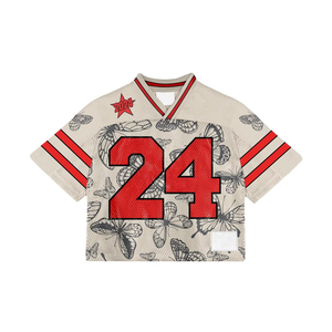 Camiseta de fútbol retro americana de alta calidad, sublimada, de lujo, de malla, transpirable y de corte holgado. - Product Image 4