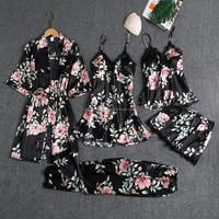 Lot de 5 nuisettes grande taille en coton/élasthanne à motifs floraux pour femmes, lingerie sexy respirante et douce avec dentelle, shorts d'automne