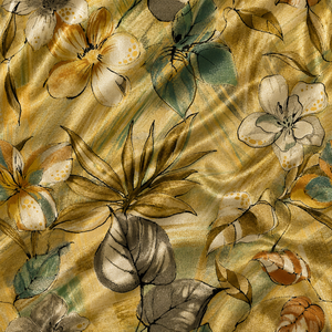 Tela Brocada Jacquard Zari Dorada de Lujo, con Estampado Digital Floral de Peonías Rosadas Vintage, Brillante y Transparente, para Sarees de Boda - Product Image 3