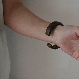 5 Colors Wide Plain Open Chunky <b>Wooden</b> <b>Bangle</b> Natural Sandalwood <b>Bangles</b> Women Men Vintage Statement Ethnic Handmade Jewelry Hot - Product Image 6