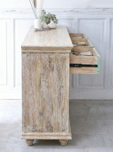 Aparador Vintage Retro de Madera Maciza con 3 Cajones, Ecológico, Tallado, con Altura Ajustable para Uso Doméstico y Comercial - Product Image 3