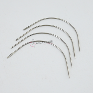 Agujas curvas en forma de C para tejer cabello, de acero inoxidable, herramientas de costura para pelucas, fabricante de agujas curvas para tramas gruesas - Product Image 1