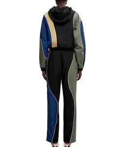 Ensemble 2 pièces de survêtement coupe-vent pour femme, haute qualité, attrayant, pour l'hiver, avec logo personnalisé et couleurs contrastées, OEM - Product Image 2