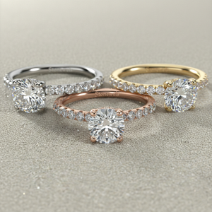 Anillo de Compromiso con Diamante Cultivado en Laboratorio, Oro de 14K, Chapado en Oro Rosa, Halo Oculto, Banda Pavé, Fabricante de Joyería Personalizada, OEM, ODM - Product Image 4