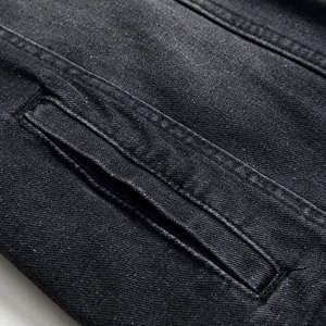 Wholesale Men's <b>Denim</b> Jacket Classic Black Jean <b>Coats</b> with Fully Custom Designs OEM Factory Direct Supply - Product Image 5