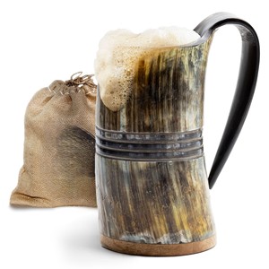 Mug à boire artisanal en corne de buffle, verre à bière sculpté, tasse à boire réutilisable en corne naturelle - Product Image 3