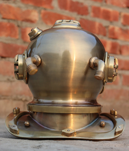 Casco de Buceo en Miniatura de 12 Pulgadas con Acabado Antiguo, Decoración Náutica para el Hogar, Réplica de Buzo de Aguas Profundas, Artículo Coleccionable Marítimo - Product Image 5