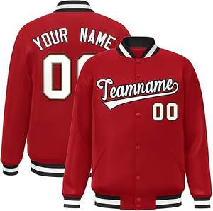 Veste universitaire personnalisée OEM avec corps en mélange de laine de qualité supérieure, manches en cuir, broderie du logo de l'équipe, veste de style universitaire, vente en gros - Product Image 6