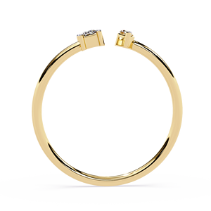 Bague de Fiançailles et de Promesse Toi et Moi 0,16 Ct Taille Brillant, Diamant Taille Émeraude et Marquise Certifié IGI, Bagues de Luxe - Product Image 4