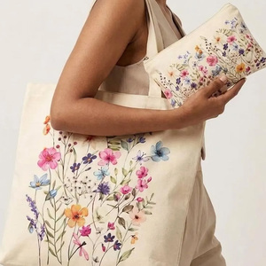 Sac fourre-tout en toile écologique réutilisable, sac de courses en coton, sac en toile personnalisé imprimé, vente en gros de sacs en toile - Product Image 2