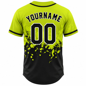 Maillot de baseball rouge personnalisé imprimé par transfert thermique, unisexe, respirant, séchage rapide, col en V, manches courtes, 100 % polyester, personnalisable - Product Image 3