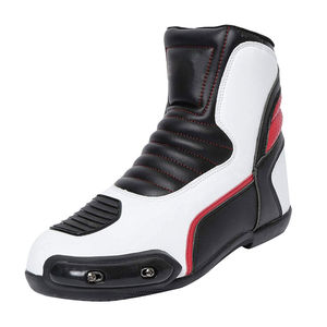 Bottes de moto en cuir respirant sur mesure OEM avec système de laçage rapide, chaussures de course antichoc pour motards, toutes saisons pour hommes - Product Image 1