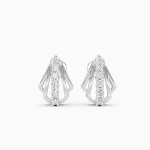 Pendientes de diamantes con engaste vertical y diamantes cultivados en laboratorio de 0.18 quilates en oro amarillo de 9 quilates, oro blanco y oro rosa. - Product Image 2