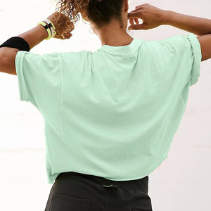 T-shirts pour femmes très vendus, vêtements de sport, grandes tailles, coupe ample, t-shirts personnalisés en coton épais avec impression par sublimation - Product Image 4