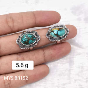 Anillos de Plata de Ley 925 con Turquesa Natural, Diseño Hecho a Mano, Precio al por Mayor, Joyería de Plata - Product Image 1