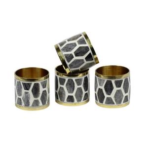 Anillos para Servilletas Hechos a Mano con Incrustaciones de Hueso Blanco e Índigo, Únicos, para Fiestas y Cenas, Listos para Enviar - Product Image 4
