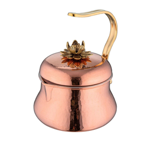 Bouilloire à thé en acier inoxydable martelé argenté avec couvercle et poignée noire, design moderne pour la cuisine, théière artisanale en promotion - Product Image 2