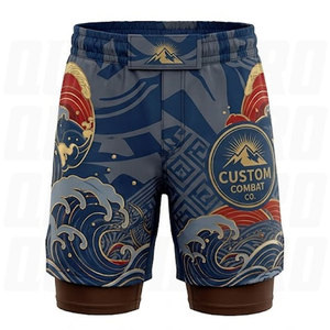 Sublimation MMA Fight <b>Shorts</b> Integrated Brown Compression Inner Layer Lightweight Breathable <b>Grappling</b> & BJJ Training <b>Shorts</b> - Product Image 3