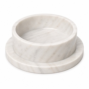 Gamelle double pour chien en marbre de luxe avec support, gamelle surélevée pour animaux de compagnie, gamelle en pierre pour chien, accessoire moderne pour animaux de compagnie, fabrication artisanale haut de gamme, export. - Product Image 4