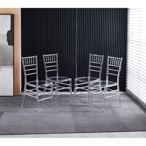 Set di 4 Sedie da Pranzo per Matrimonio con Seduta in Plastica per il Tuo Giorno Speciale - Product Image 1