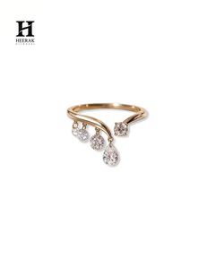 Anillo de Diamantes Colgantes con Múltiples Piedras de Moda, Oro de 10K, 14K, 18K, Elegante Anillo de Boda con Diamantes Redondos en Forma de Pera Colgantes en la Parte Delantera - Product Image 3