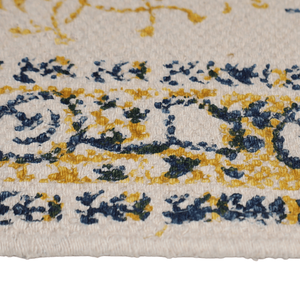 Tapis en coton imprimé à la main, motif floral bohème, doux, écologique, antidérapant, à poils ras, décoratif, léger et lavable - Product Image 2
