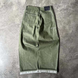 Vaqueros Baggy Bootcut Vintage Oversize Personalizados, Pantalones de Mezclilla Cruda Elásticos de Pierna Ancha con Dobladillo, Estilo Streetwear, Suministro ODM - Product Image 4