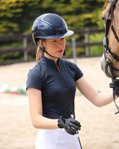 Hauts d'équitation professionnels pour femmes, personnalisés OEM, à manches courtes, respirants, légers, en Spandex/Polyester, toutes saisons - Product Image 2