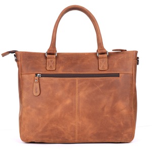 Bolso de Mano Tipo Hobo de Cuero Genuino para Mujer de la Mejor Calidad, con Cierre de Cremallera, Forro de Lona, Correa para el Hombro, Estilo Clásico, Uso Diario, Color Marrón - Product Image 3