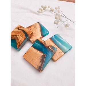 แผ่นรองแก้วไม้ลายธรรมชาติและเรซิ่น ดีไซน์เฉพาะตัว - Product Image 6