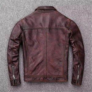 Veste streetwear en cuir véritable et toile, élégante, légère, à prix abordable, pour hommes, personnalisable, imperméable, respirante et écologique - Product Image 4