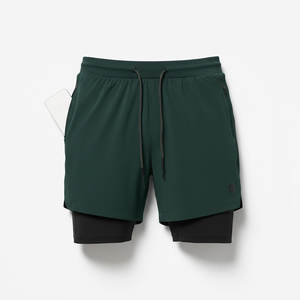 Shorts de sport respirants personnalisés avec cordon de serrage et fermeture éclair 2-en-1, en maille, pour hommes, avec poches 2026 - Product Image 5