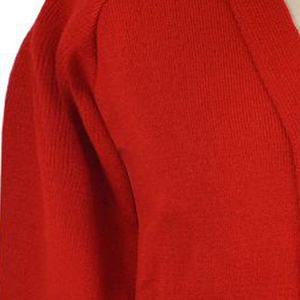 Women's <b>Red</b> Knitted Cardigan Single Breasted Button Closure Casual Sweater Solid Color V-neck Style Vintage - Product Image 5