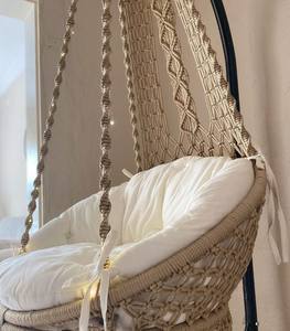 Silla colgante de macramé, columpio de macramé, columpio de interior, columpio de exterior, silla hamaca - Product Image 4