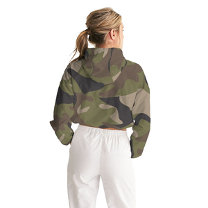 New Streetwear Fashion <b>Camo</b> Women's Cropped Windbreaker Hoodie Custom Logo Outerwear Half Zipper Winter Sports Harajuku <b>Jackets</b> - Product Image 6
