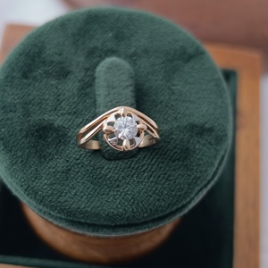 18K Solid Gold Diamond Solitaire <b>Ring</b> <b>Split</b> Shank Floral Prong Setting Elegant Engagement Wedding <b>Ring</b> for Women Jewelry Gift - Product Image 3