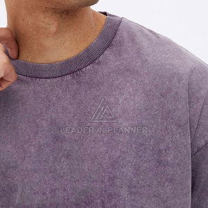 บริการ OEM เสื้อยืดผู้ชายผ้าฝ้ายพิมพ์ลาย 100% น้ำหนักเบา ทรงหลวม สไตล์ย้อมสีแบบแอซิดวอช ขายดี - Product Image 4