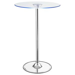 Tavolo da Bar Indra con Piano in Vetro Cromato e LED, Design Moderno per Uso Domestico o Commerciale - Product Image 4