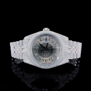 Reloj de Lujo para Hombre con Diamantes Moissanite, Cuarzo Analógico, Cristal de Zafiro, Movimiento ETA, Resistente al Agua 10m, Cierre Oculto - Product Image 5