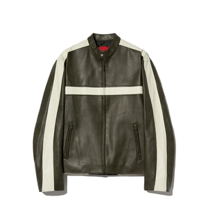 Blouson moto en cuir PU marron pour homme, col montant, fermeture éclair, coupe classique, idéal pour l'automne - Product Image 6