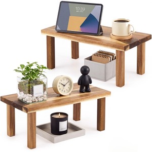 Pine Wood Rustic <b>Desk</b> Organizer Shelf <b>Riser</b> Wholesale | Handcrafted Moradabad - Product Image 3